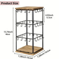 Iron Desktop Earrings Display Organizer Jewellery Stand Holder for Home Storage - Black - SuperSaverAU - view 3