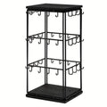 Iron Desktop Earrings Display Organizer Jewellery Stand Holder for Home Storage - Black - SuperSaverAU - view 6