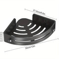 Premium Punch-Free Corner Shower Shelf – Black 2 Layers