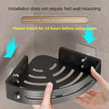 Premium Punch-Free Corner Shower Shelf – Black 2 Layers