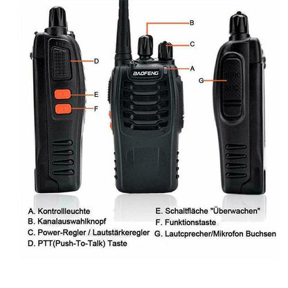 BF-88E Two Way Radio Walkie Talkies - UHF 400-470MHz, 2 PCS
