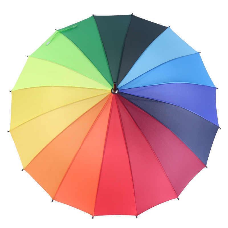 Premium Large Rainbow Umbrella – 94cm with 16 Steel Ribs