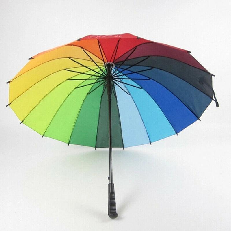 Premium Large Rainbow Umbrella – 94cm with 16 Steel Ribs