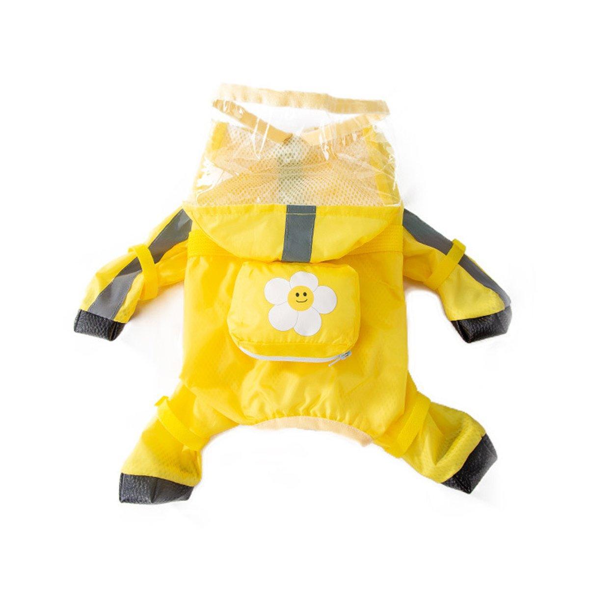 Waterproof Dog Raincoat Full Coverage with Hood & Reflective Stripes - Blue - M - SuperSaverAU - view 11