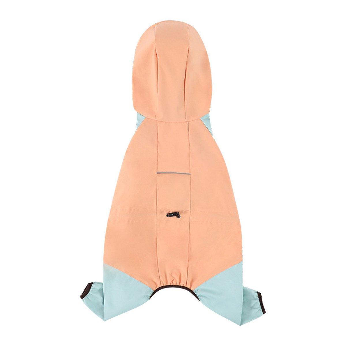 Pullable Dog Four-Legged Raincoat - Waterproof, Hooded, Reflective - XXL