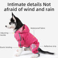Premium Orange Waterproof Dog Raincoat with Hood & Reflective Strips - L