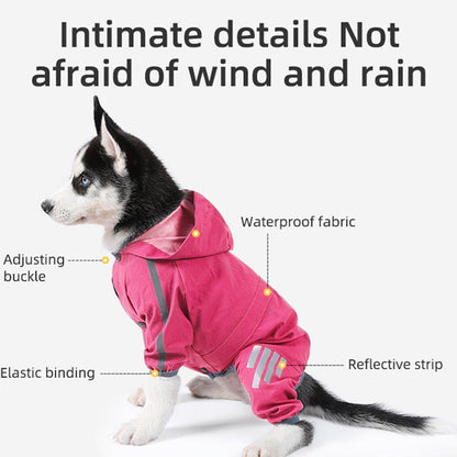 Waterproof Four Corner Pet Raincoats In Large Medium And Small Sizes Are Suitable For Dogs - Purple - XXL