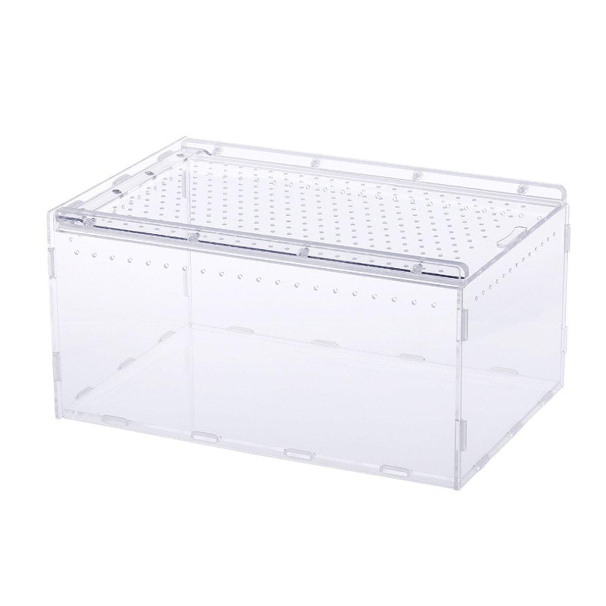 Premium Clear Acrylic Reptile Terrarium with Slide Lid - 30 x 20 x 15cm