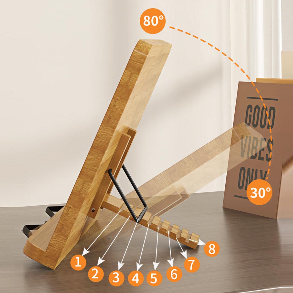 Premium Small Wooden Adjustable Reading Stand Book Holder Desk Bracket