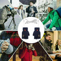 Premium Navy USB Heated Half Finger Flip Mitten Gloves