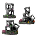 Premium Fish Tank Shrimp Shelter Stone Cave - 3 Squares