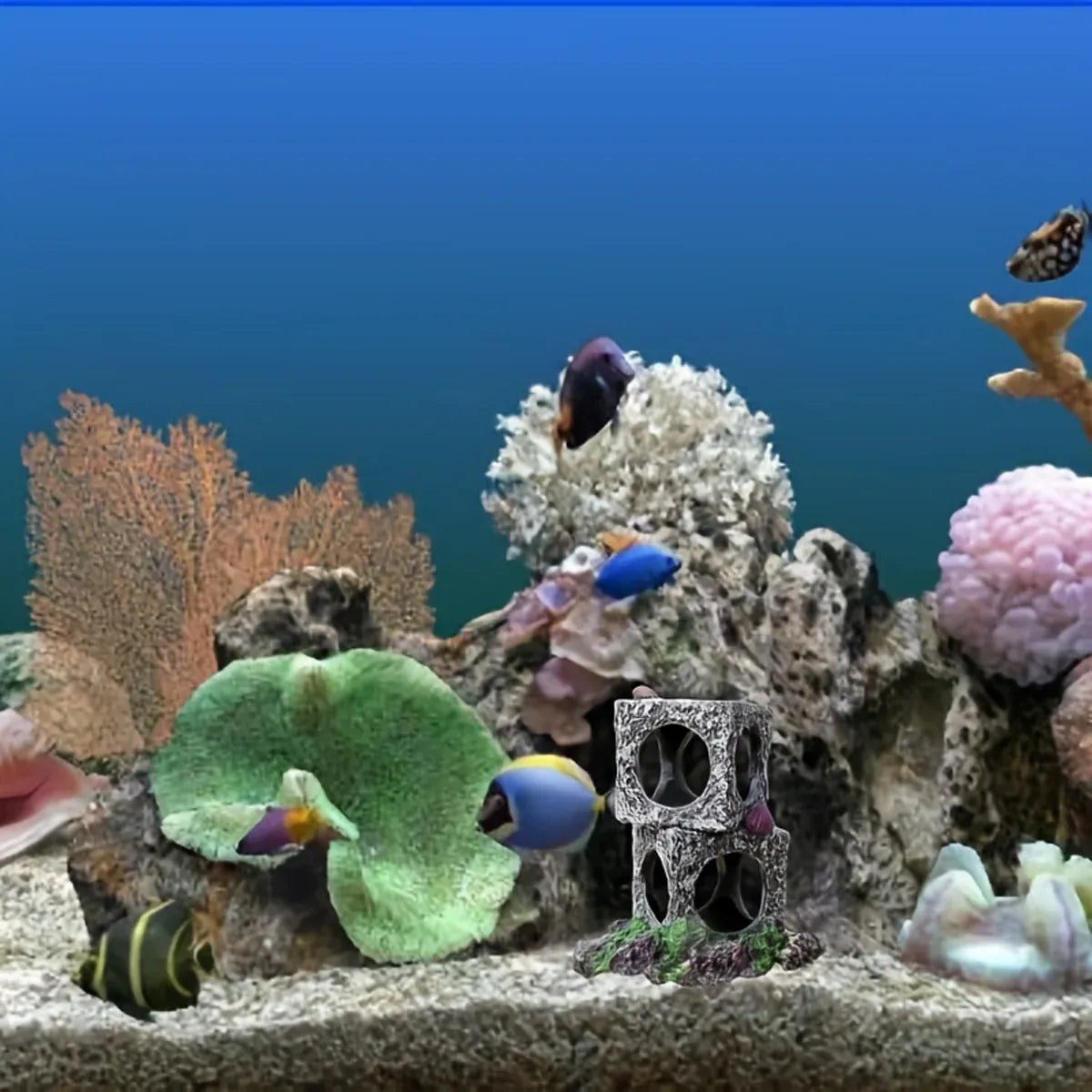 Premium Fish Tank Shrimp Shelter Stone Cave - 3 Squares