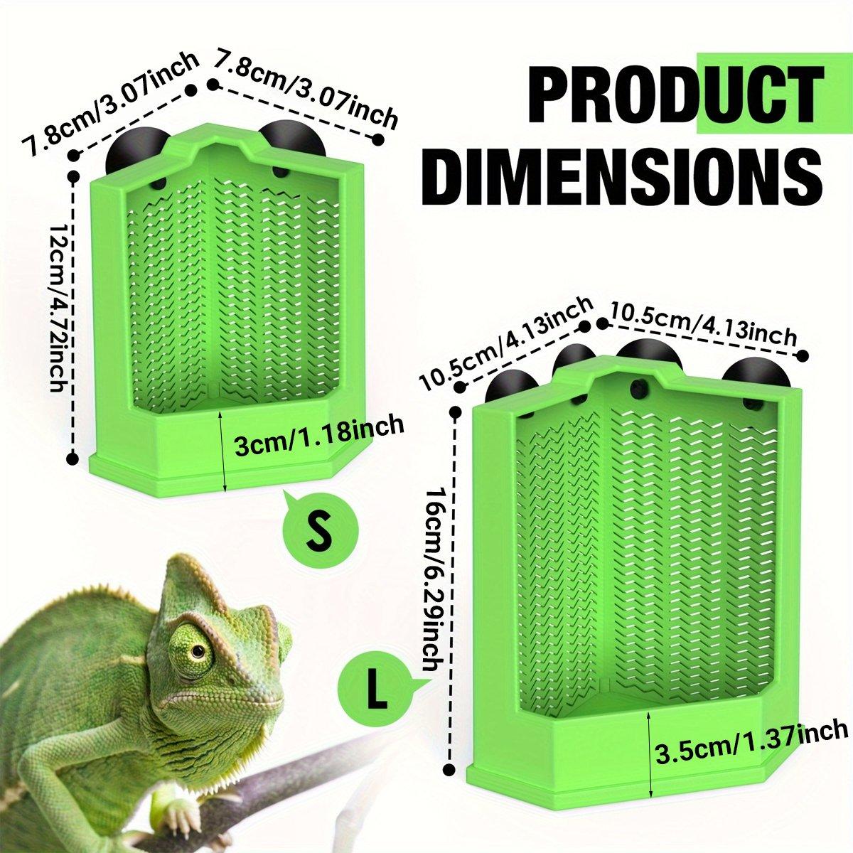 Premium Reptile Hunting Dish with Suction Cups - Green L