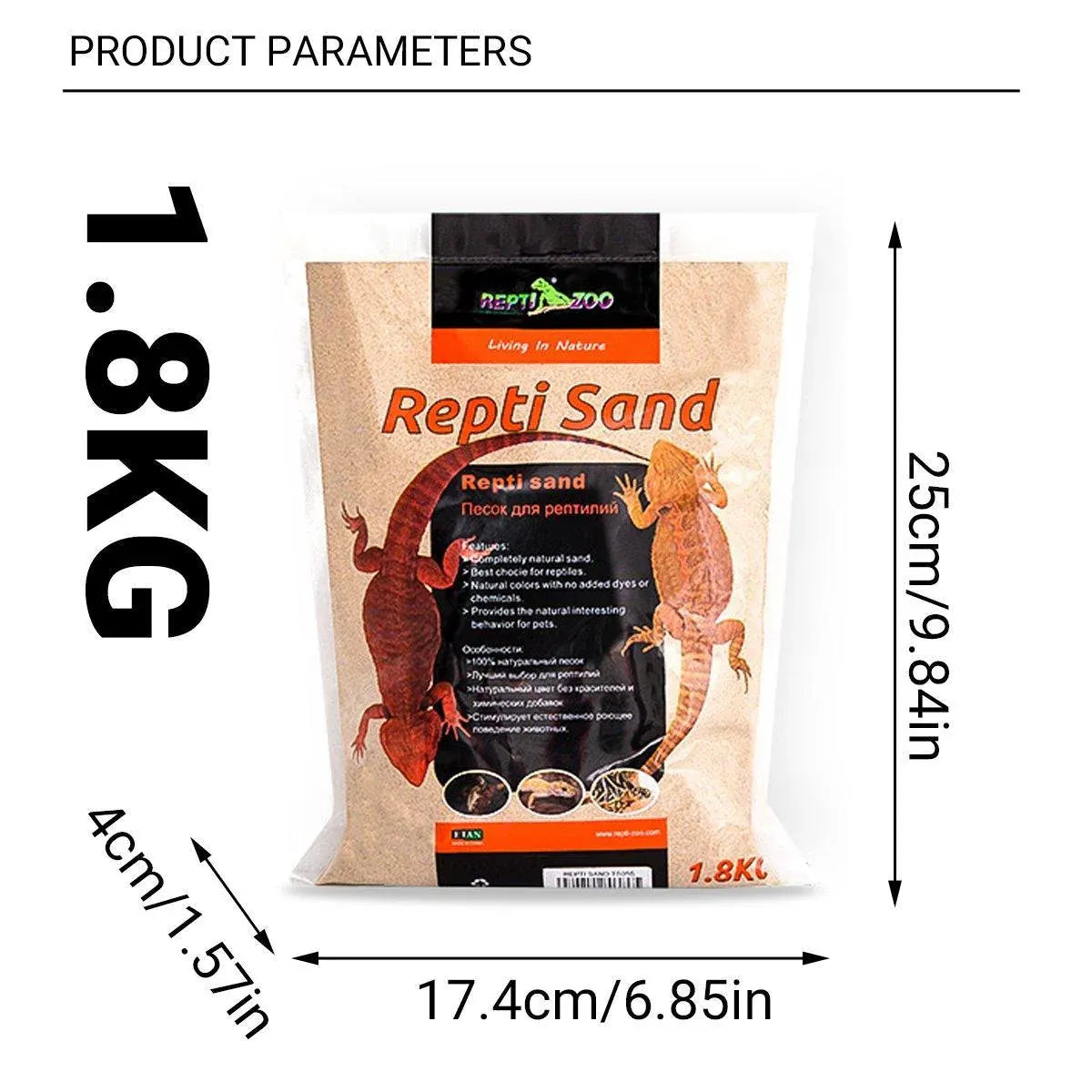 Premium Calcium-Rich Reptile Sand - Orange 1.8kg
