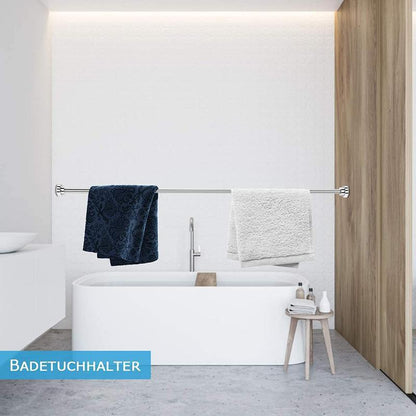 Stainless Steel Adjustable Tension Rod 50-160cm, Easy Install, No Drilling