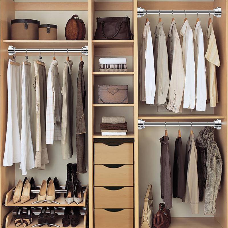 Stainless Steel Adjustable Tension Rod 50-160cm, Easy Install, No Drilling