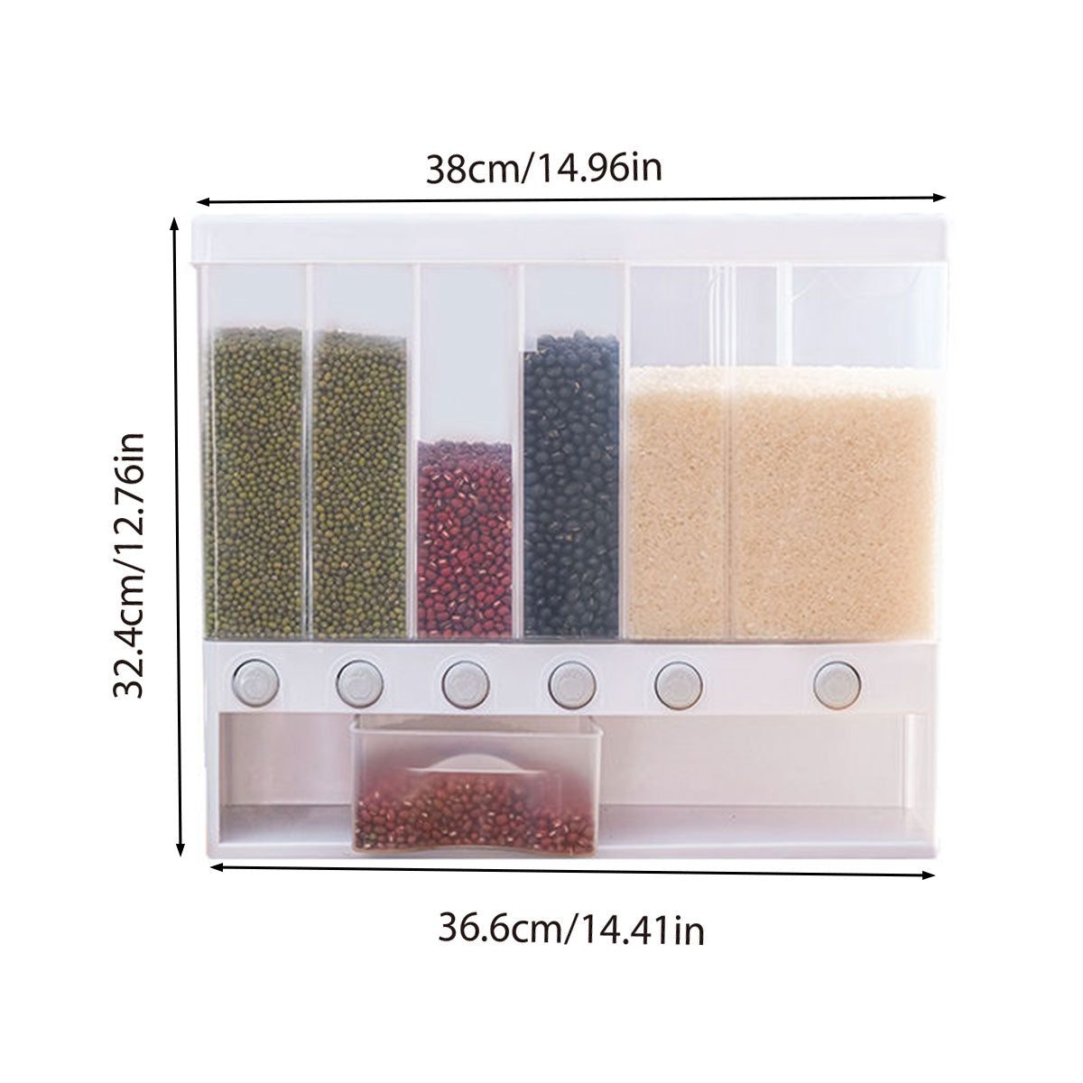 Wall-Mounted Automatic Rice Dispenser with Sealed Storage