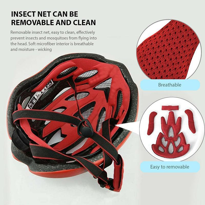 Premium Lightweight Bicycle Helmet for Road & Mountain Biking - Black Red