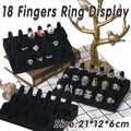 Premium Three Layer Flocked Ring Display Stand 18 Slots