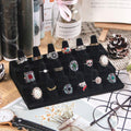 Premium Three Layer Flocked Ring Display Stand 18 Slots