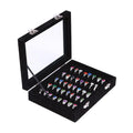Premium Beige Velvet Ring Earring Jewellery Display Box Storage Case