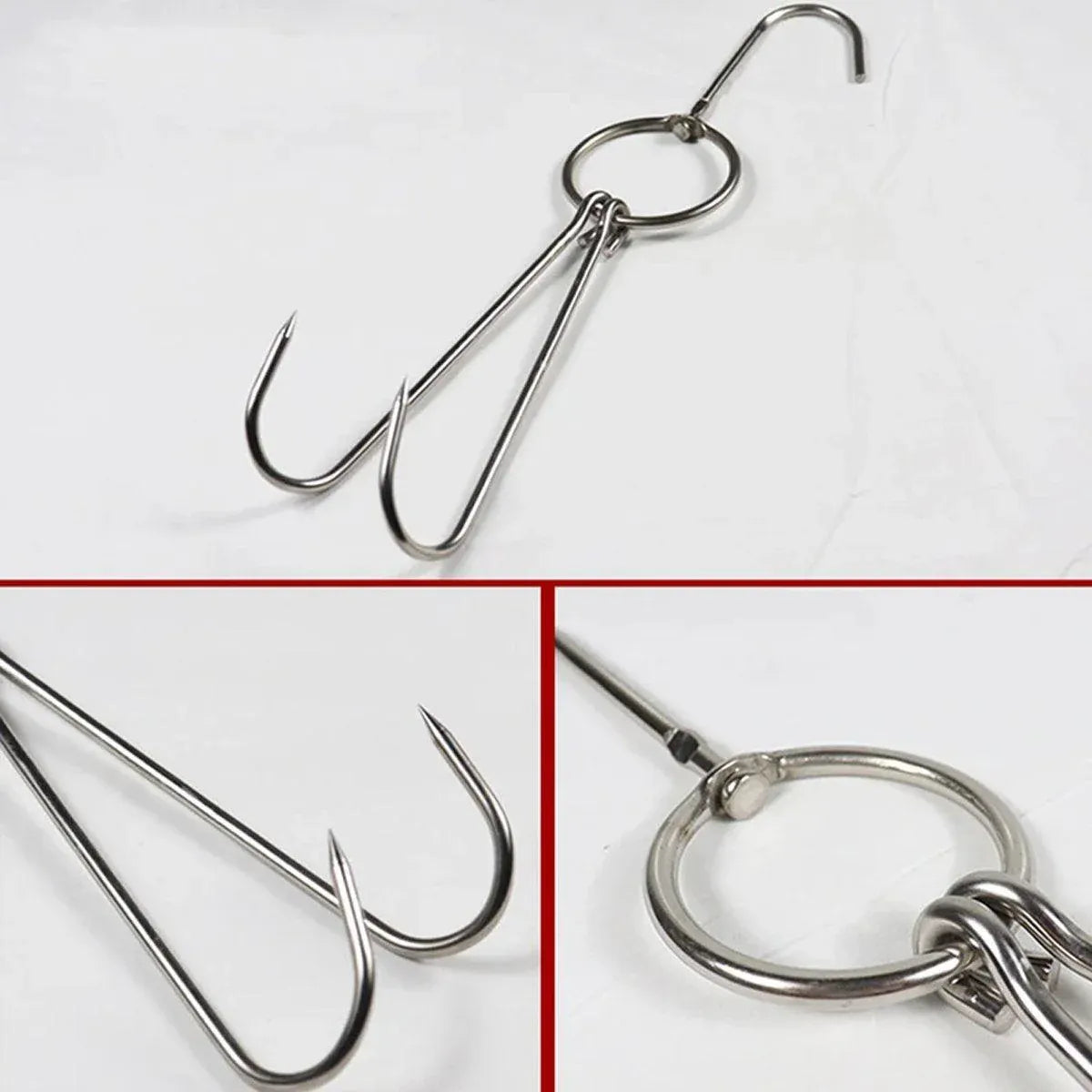 Premium Stainless Steel Double Roast Duck Hooks – 10 Pack
