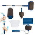 Premium 8 Piece Paint Roller Brush & Edger Set with Extension Tubes