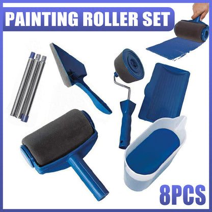 Pro Paint Roller Brush Set - 8Pcs Wall Painting Tools