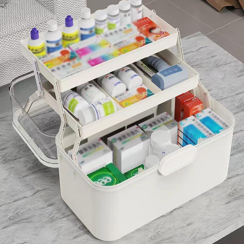3 Layer Medicine Storage Box by Premium - Family First Aid Organizer