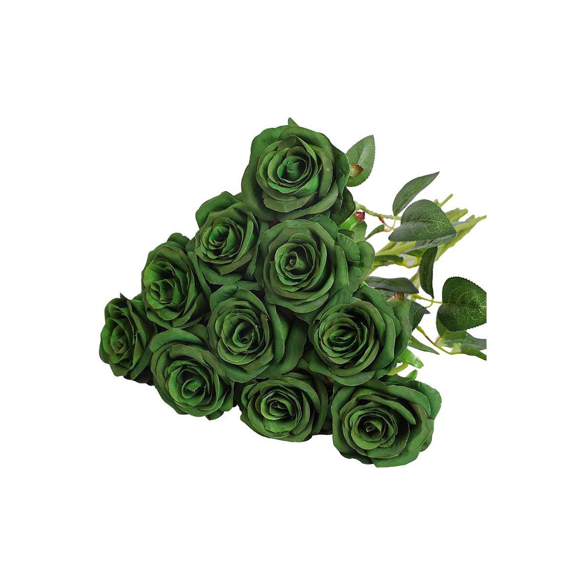 10pcs Artificial Silk Simulation Rose Flowers - Wedding Party Home Decorations - Dark-Blue - SuperSaverAU - view 8