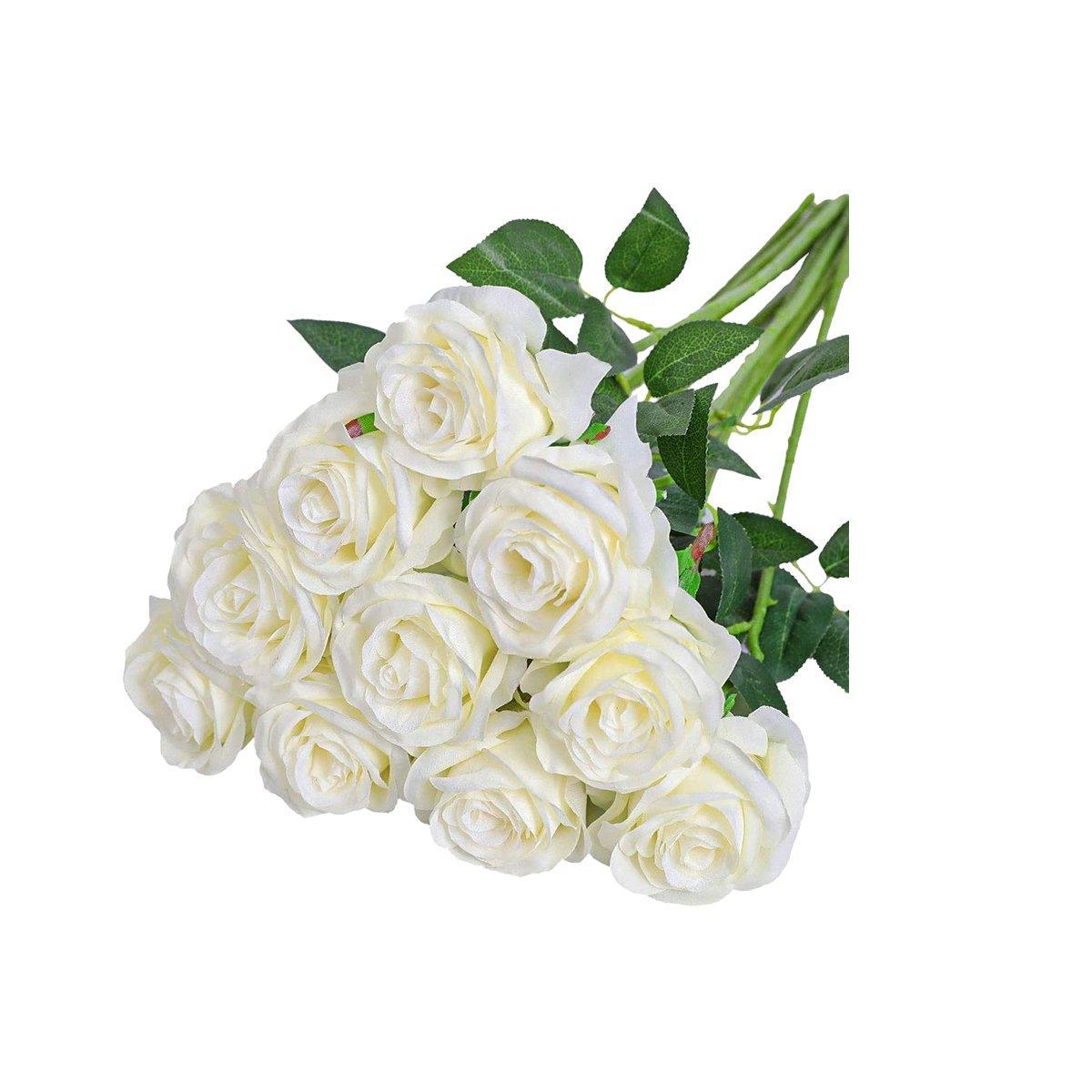 10pcs Artificial Silk Simulation Rose Flowers - Wedding Party Home Decorations - Gold - SuperSaverAU - view 4