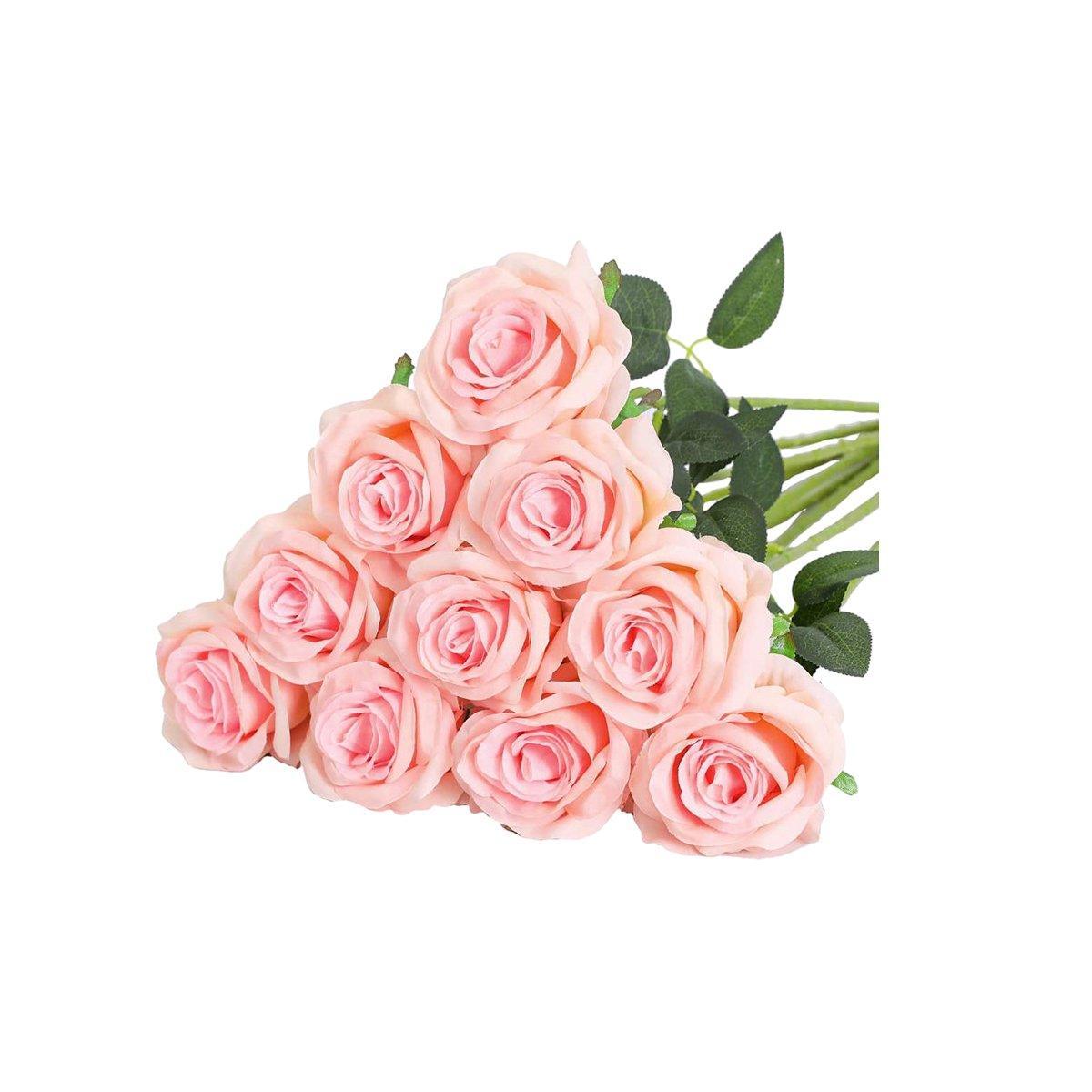 10pcs Artificial Silk Simulation Rose Flowers - Wedding Party Home Decorations - Gold - SuperSaverAU - view 7