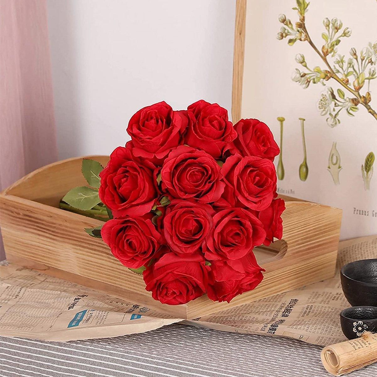 Premium Artificial Silk Rose Flowers – Purple 10 Pack