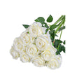 10pcs Artificial Silk Simulation Rose Flowers - Wedding Party Home Decorations - Silver - SuperSaverAU - view 4