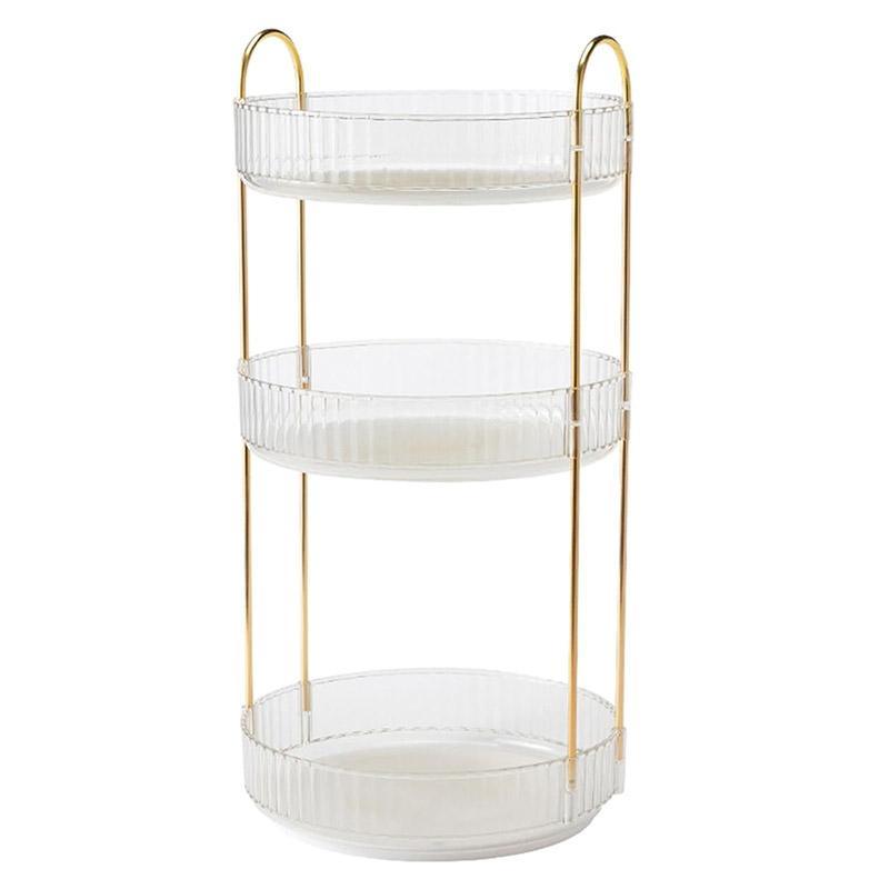 Rotating Cosmetic Organiser 47x23x5 cm - Amber, 360° Design, Multi-Compartment