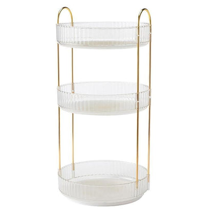 Rotating Cosmetic Organiser 47x23x5 cm - Amber, 360° Design, Multi-Compartment