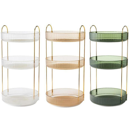 Rotating Cosmetic Organiser 47x23x5cm - Green, 360° Design, Multi-Compartment