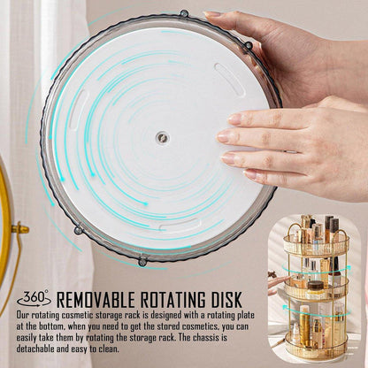 Rotating Cosmetic Organiser 47x23x5cm - Green, 360° Design, Multi-Compartment