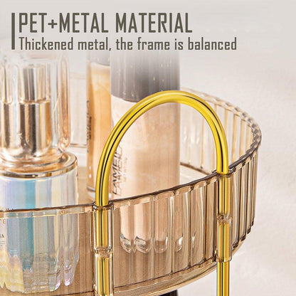 Rotating Cosmetic Organiser 47x23x5cm - Multi-Compartment Storage, White