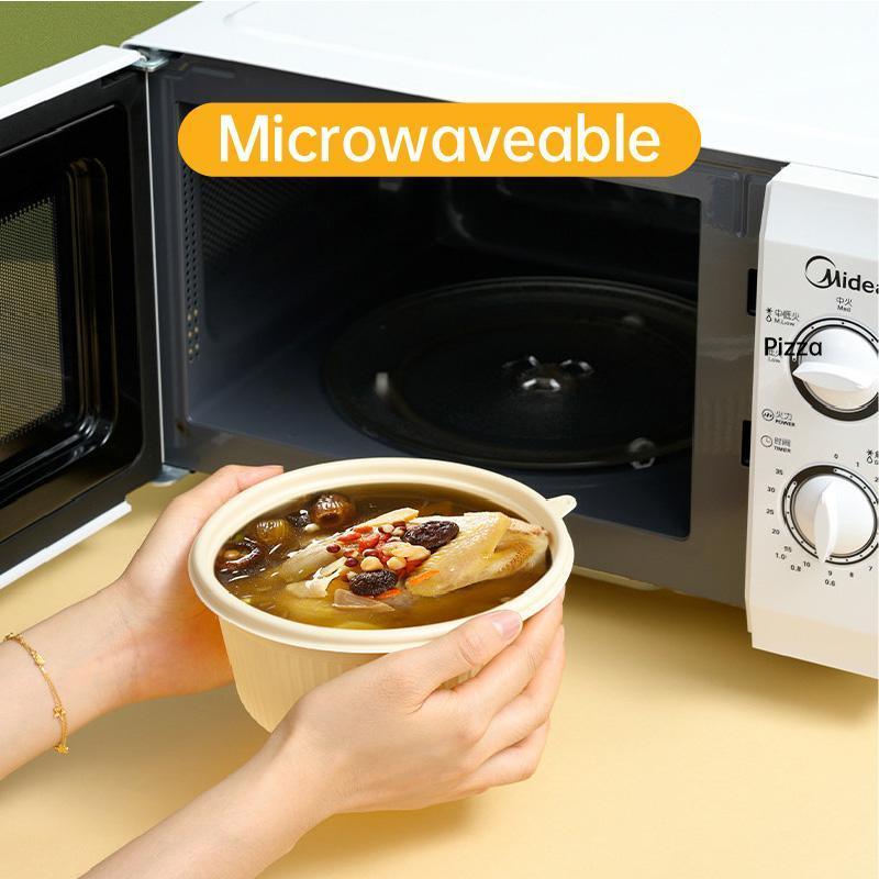 Biodegradable Corn Starch Lunch Box 900ml - Eco-Friendly, Microwaveable, 50PCS