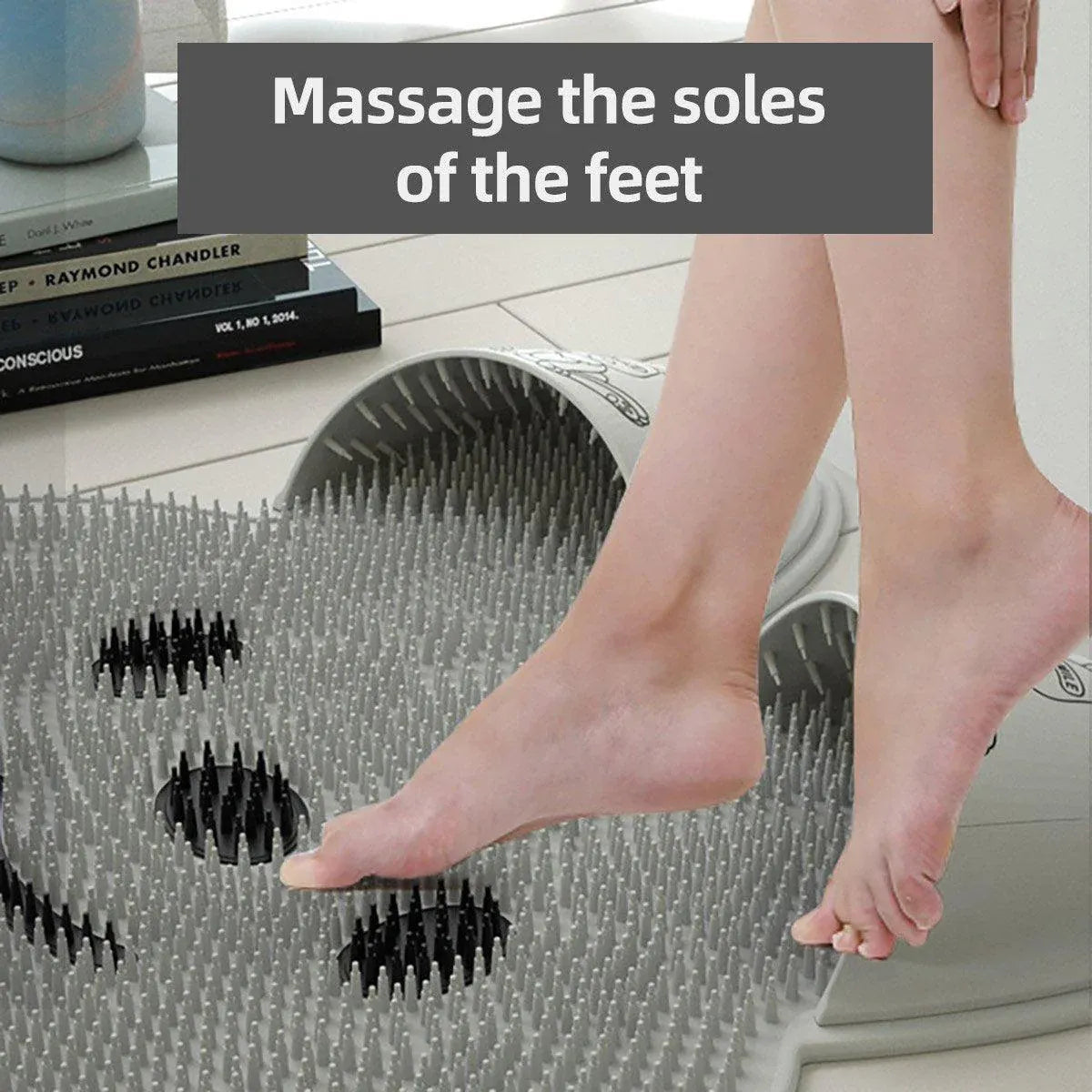 Premium Rabbit Silicone Foot Scrubber Mat – Khaki 45 x 45cm