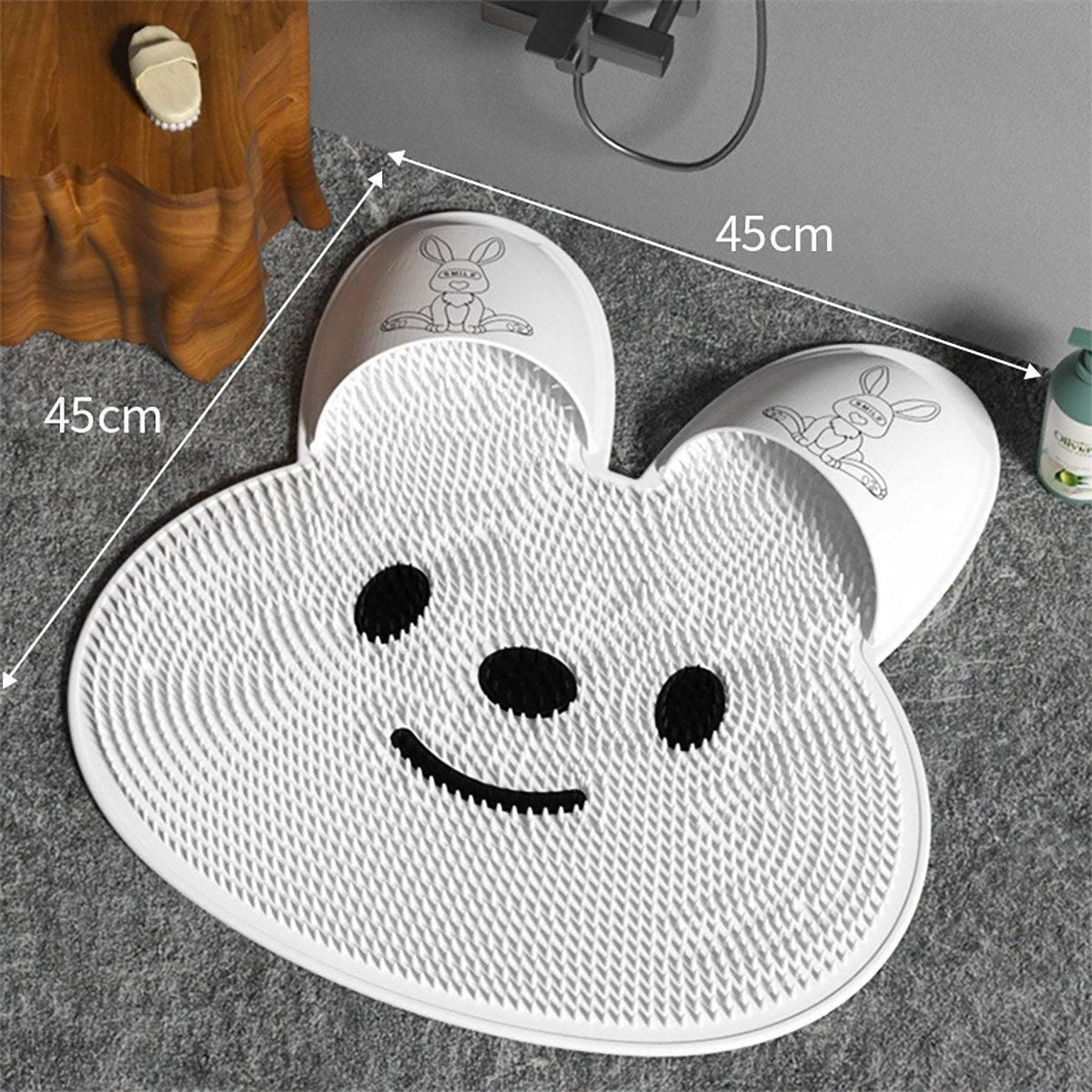 Premium Rabbit Silicone Foot Scrubber Mat – Khaki 45 x 45cm