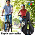 Premium MTB Hollow Bicycle Saddle with Memory Foam & Stainless Steel Rails - Red