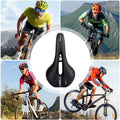 Premium MTB Hollow Bicycle Saddle with Memory Foam & Stainless Steel Rails - Red