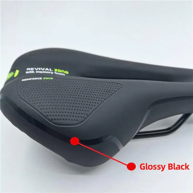 Premium MTB Hollow Bicycle Saddle with Memory Foam & Stainless Steel Rails - Red
