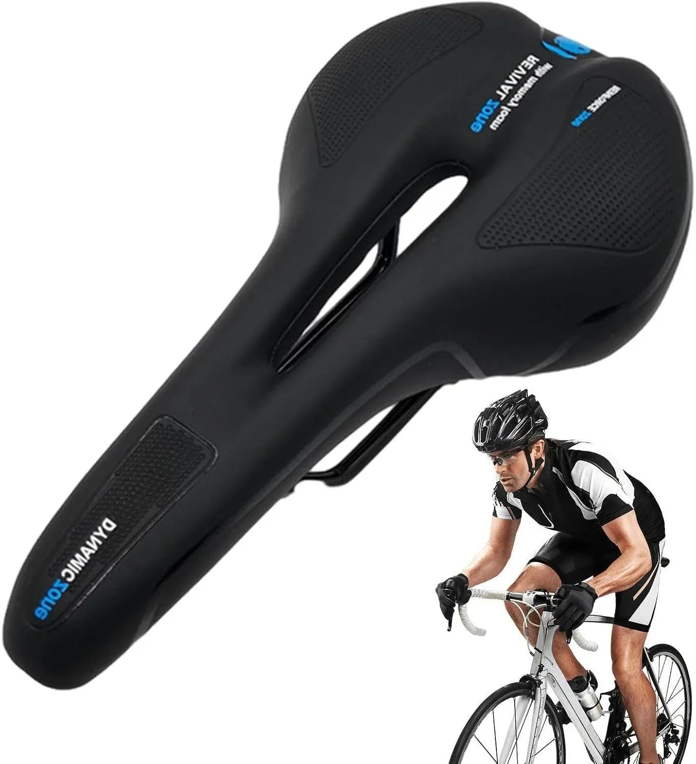 Premium MTB Hollow Bicycle Saddle with Memory Foam & Stainless Steel Rails - Red