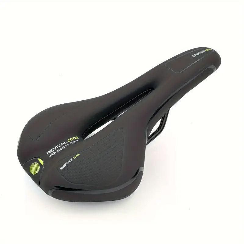 Premium MTB Hollow Bicycle Saddle with Memory Foam & Stainless Steel Rails - Red