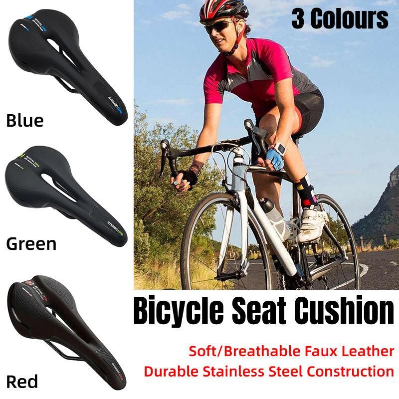 Premium MTB Hollow Bicycle Saddle with Memory Foam & Stainless Steel Rails - Red