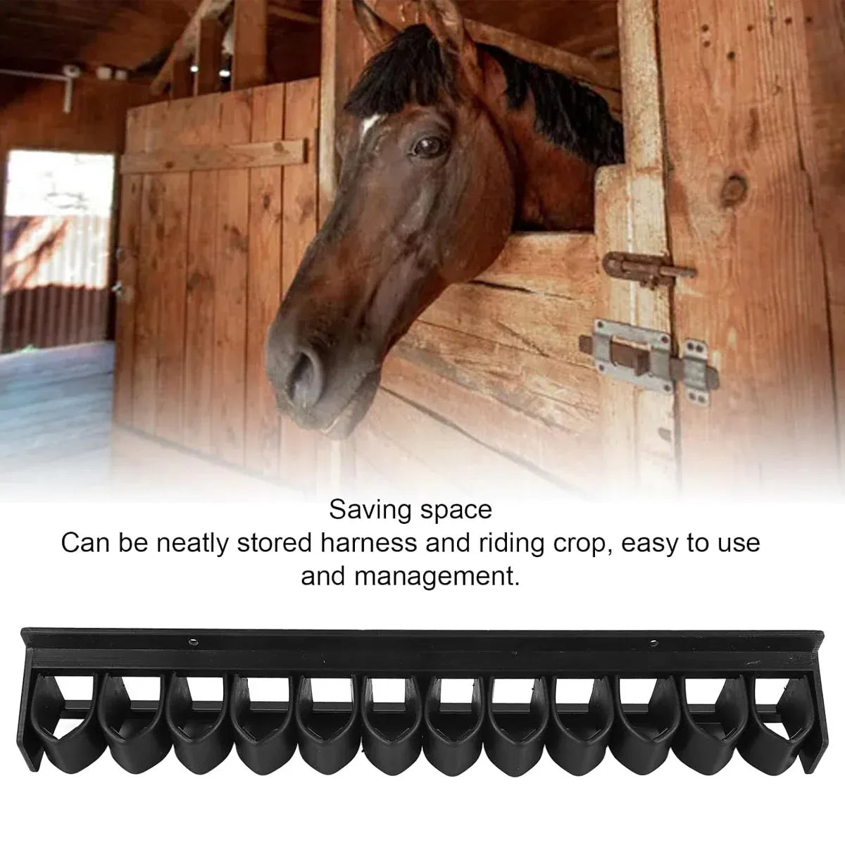 Premium Wall Mount Horse Whip Storage Rack with 11 Slots