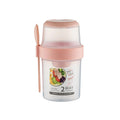 Premium Double Salad Cup with Fork - Pink, 560ml